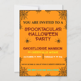 Small Colorful Spooktacular Halloween Party Magnetic Invitation Front View