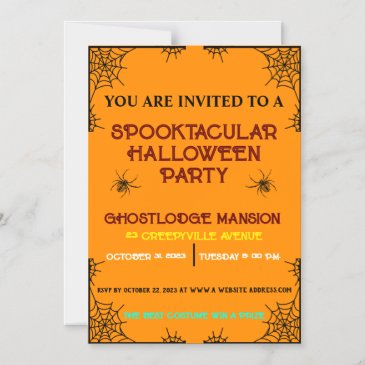 colorful spooktacular halloween party magnetic invitation