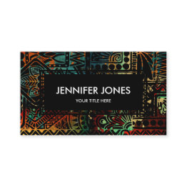Small Colorful Tribal Pattern Business Invitations Front View