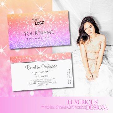 colorful unicorn pastel rainbow glitter add logo business invitations