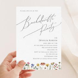 Small Colorful Wildflower | Bachelorette Party Invitation Front View