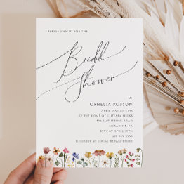 Small Colorful Wildflower | Bridal Shower Invitation Front View
