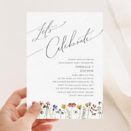 Small Colorful Wildflower | Let's Celebrate Invitation Front View