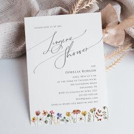 Small Colorful Wildflower | Lingerie Shower Invitation Front View