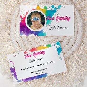colourful photo face painter business invitations
