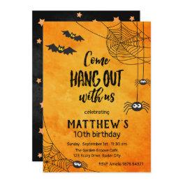 Small Come Hang Out With Us | Halloween Birthday Invitation Front View