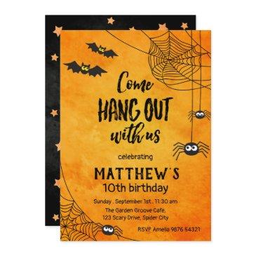 come hang out with us | halloween birthday invitation