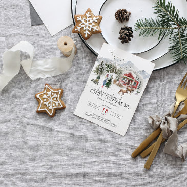 comfy cozy | rustic woodsy christmas invitation