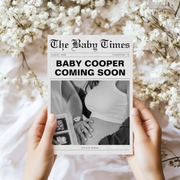 coming soon funny newspaper pregnancy announcement