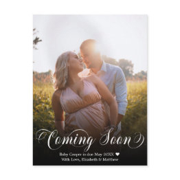 Small Coming Soon Photo Pregnancy Announcement Postinvitations Front View