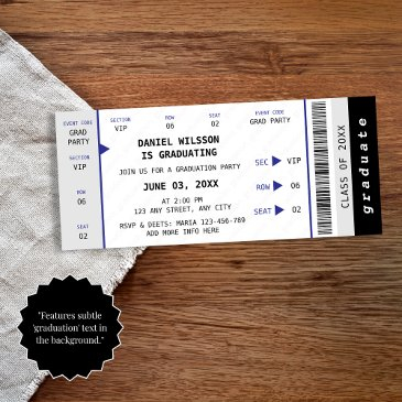 concert ticket modern class of 2025 grad party invitation