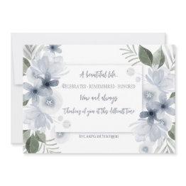Small Condolence Floral Invitations Front View