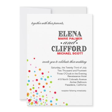confetti celebration wedding multicolor invitation