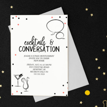 confetti cocktails & conversation house party invitation