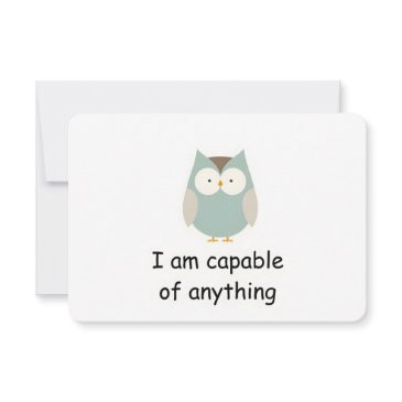 confident owl woodland animal affirmation invitations