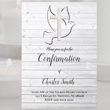 confirmation holy spirit | white wood invitation