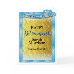 Small Congratulations Happy Retirement Gold Invitations Front View