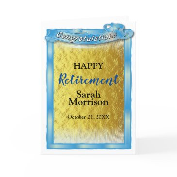 congratulations happy retirement gold invitations