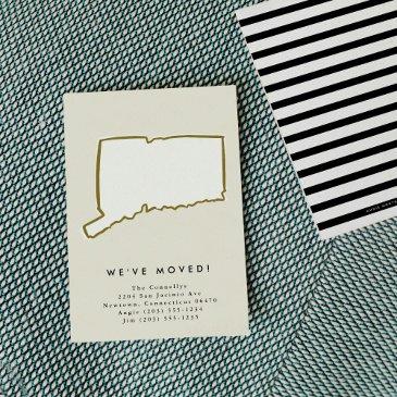 connecticut state we've moved hand-drawn moving announcement