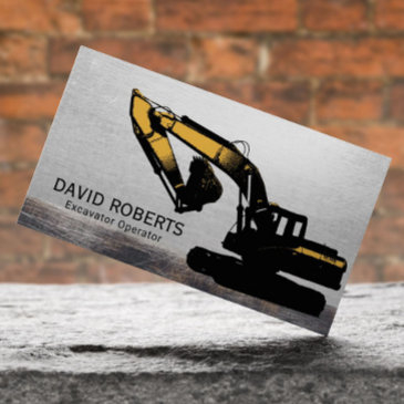 construction excavator plant operator metal business invitations