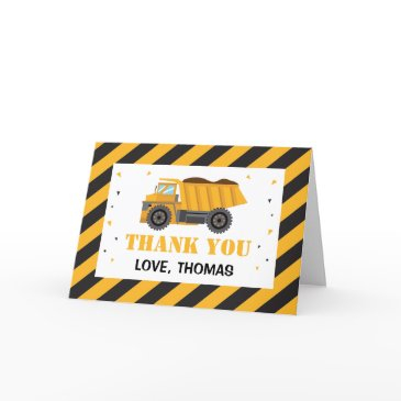 construction sand truck thank you invitations