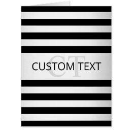 Small Contemporary Faux Silver Ombre Stripes & Black Invitations Front View