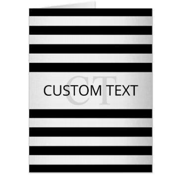 contemporary faux silver ombre stripes & black invitations