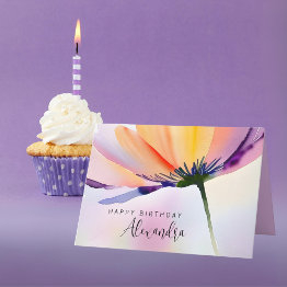 Small Contemporary Floral Custom Birthday Any Occasion Invitations Front View