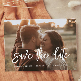Small Contemporary Modern Save The Date Photo Announcement Postinvitations Front View