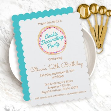 cookie decorating birthday party invitation