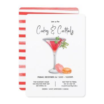 cookies & cocktails christmas cocktail party invitation
