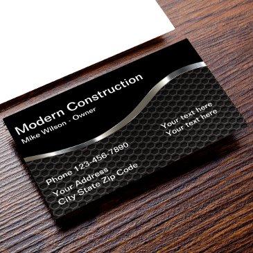 cool metallic look construction business invitations