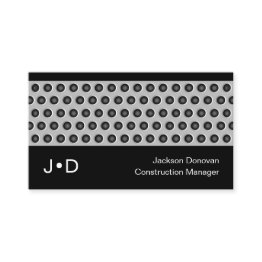 Small Cool Rustic Steel Metal Grid Plate Pattern Business Invitations Front View