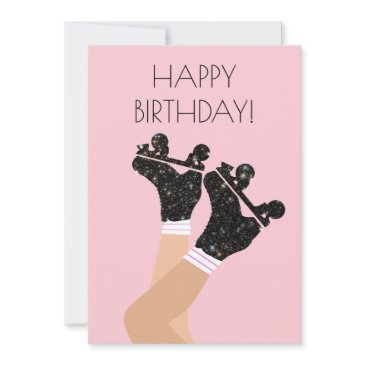 cool universe roller skates derby birthday invitations