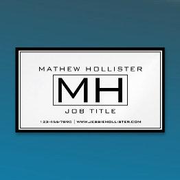 Small Cool White & Black Professional Business Invitations Magnet Front View