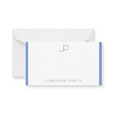 cornflower blue monogrammed simple template