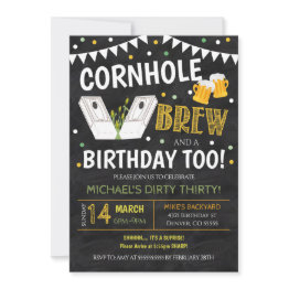 Small Cornhole Birthday Invitation Front View