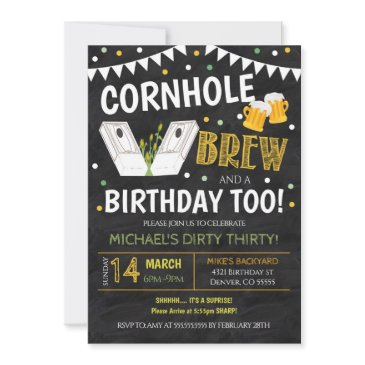 cornhole birthday invitation