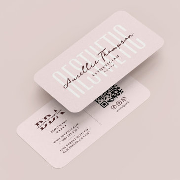 cosmetologist esthetician pink aesthetic modern business invitations
