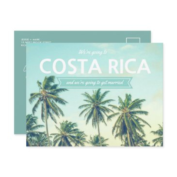 costa rica beach wedding save the dates announcement postinvitations