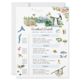 Small Costa Rica | Illustrated Wedding Weekend Invitation Front View
