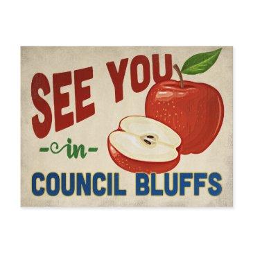 council bluffs iowa apple - vintage travel postinvitations