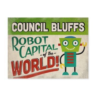 council bluffs iowa robot - funny vintage postinvitations