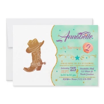 country boot and hat silhouette invitation