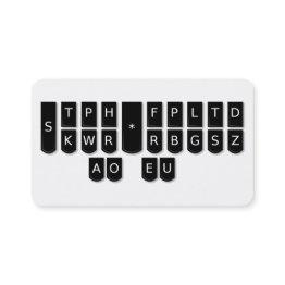 Small Court Reporter Black Steno Machine Keys Invitations Front View