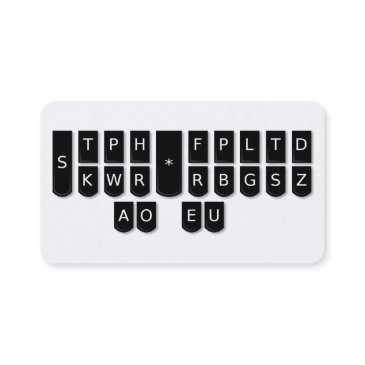court reporter black steno machine keys invitations