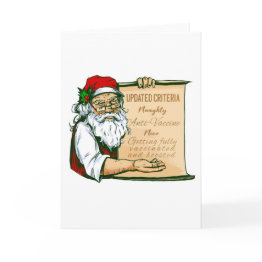 Small Covid Christmas Santa Claus Vaccine Naughty Invitation Front View