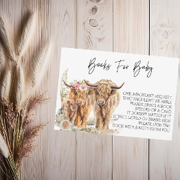 Small Cow Highland Baby Shower Couples Book For Baby Invitation Front View