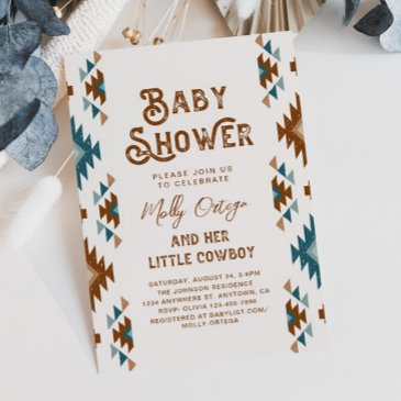 cowboy baby shower invitations | southwest baby