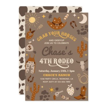 cowboy birthday invitation | 4th rodeo invitation